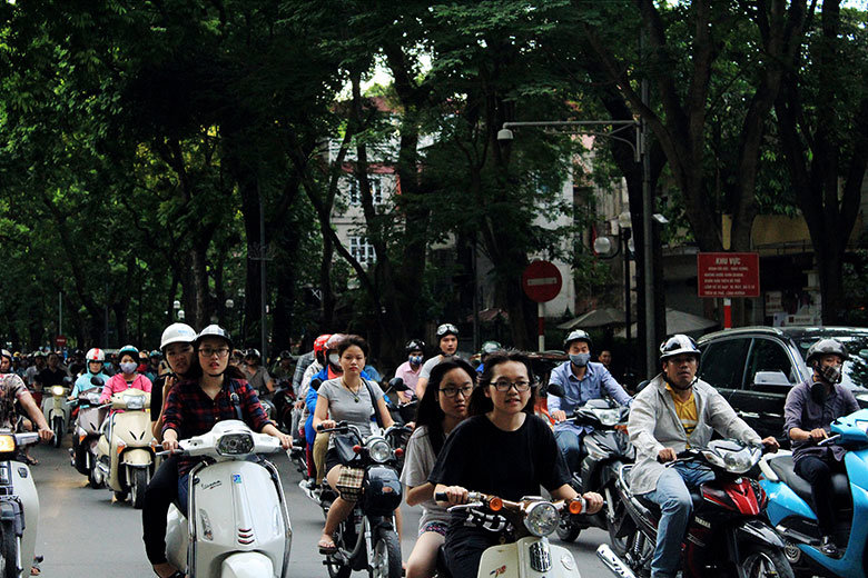 Trafico de motos en Hanoi