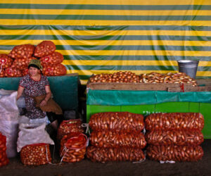 Mercado en Chorsu Bazaar en Tashkent