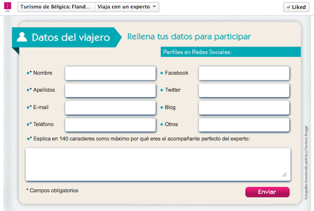 Formulario Concurso Descubre Flandes