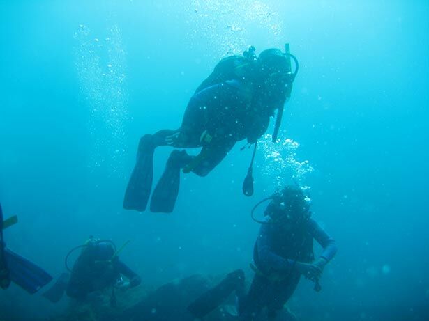 Practicando el submarinismo en Palamós