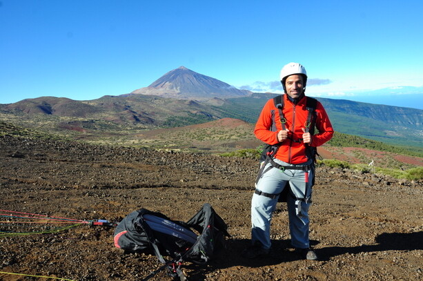 David con su equipo listo en Izaña