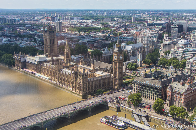 Parlamento y Big Ben desde el Coca Cola London Eye, Londres