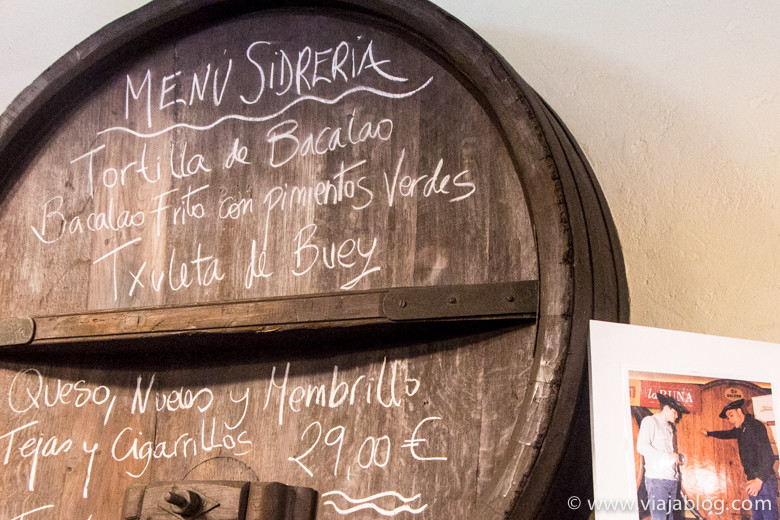 Menú de Sidrería, Comarca de la Sidra Vasca