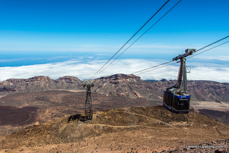 Teleférico subiendo a Teide, Tenerife, Islas Canarias