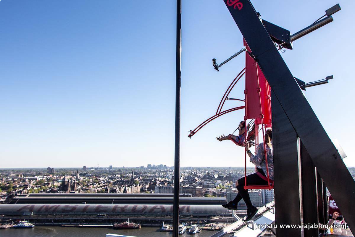 Las vistas desde los columpios de la Torre A´Dam en Amsterdam [(c)Foto: @avistu]