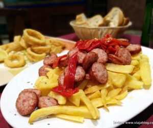 Longaniza de Avilés en un restaurante de Asturias