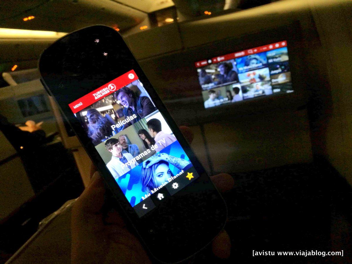 Mando y pantalla entretenimiento Clase Business de Turkish Airlines