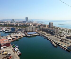 Vistas a la Barceloneta desde la Torre de Sant Sebastià. (c) Imagen telefericodebarcelona.com