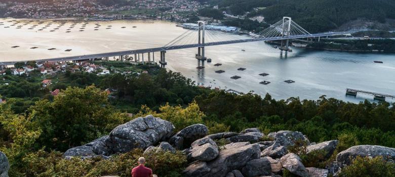 El Puente de Rande y la Ría de Vigo desde el Campo de la Rata en Redondela [(c)Foto: @avistu]