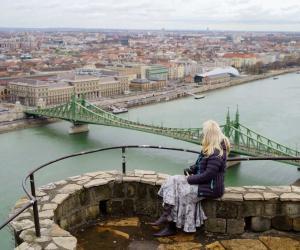 Vistas al Puente de la Libertad, Mercado Central, Universidad Corvinus y Budapest, Hungría [(c)Foto: @avistu]