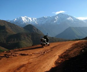 Vistas al Atlas nevado desde el valle de Ourika