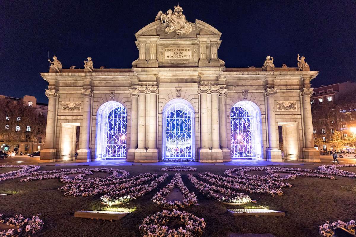 Puerta de Alcalá en Madrid en Navidad