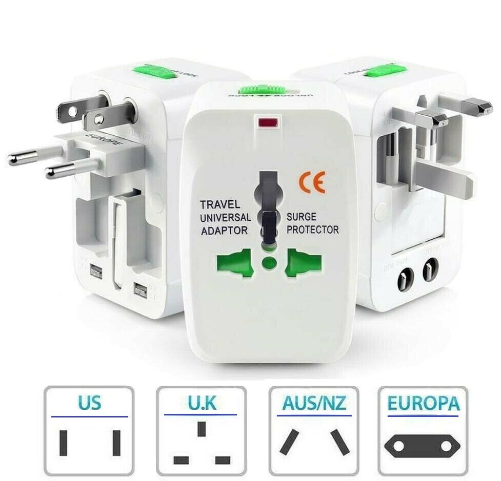 Adaptador de Enchufe de Viaje TESSAN Tipo G con 3 enchufes Americanos, 3  Puertos USB, Adaptador de Cargador de Mexico Americano a Inglaterra,  Irlanda