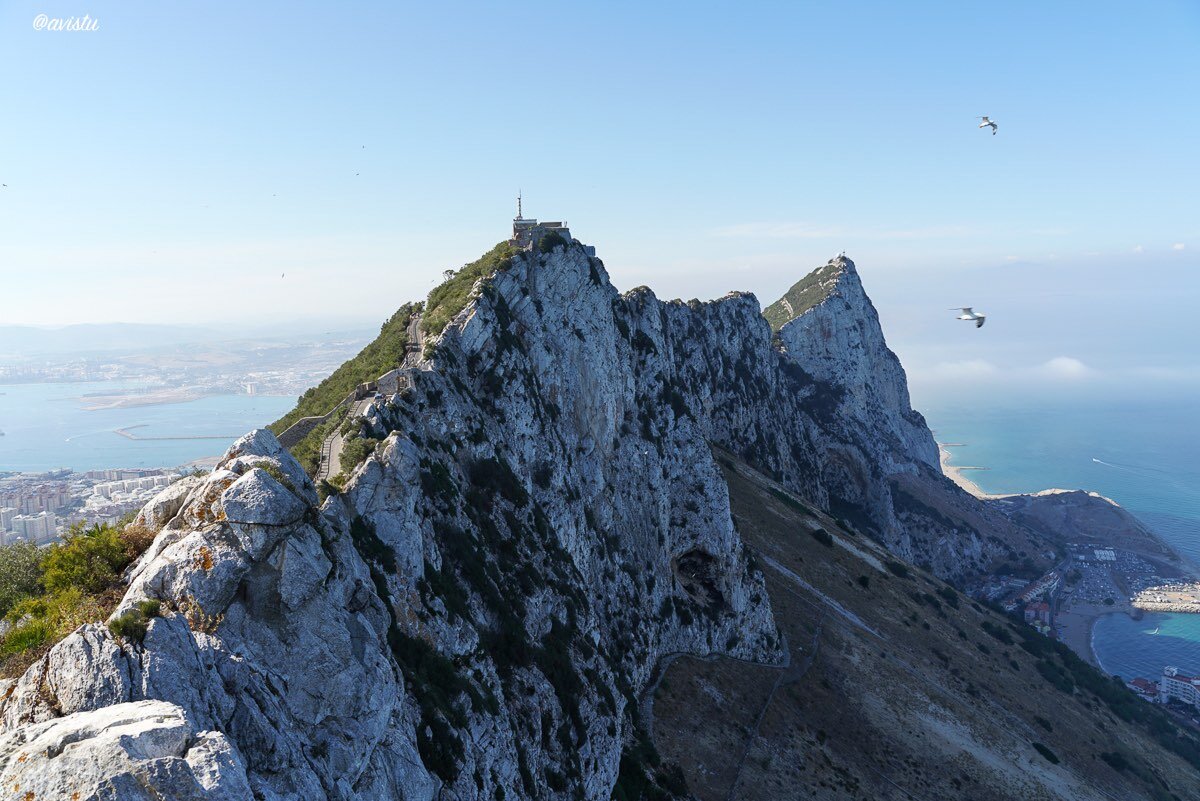 En lo alto del Peñón de Gibraltar