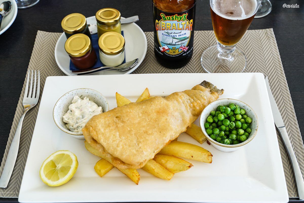 Típico Fish and Chips en Gibraltar