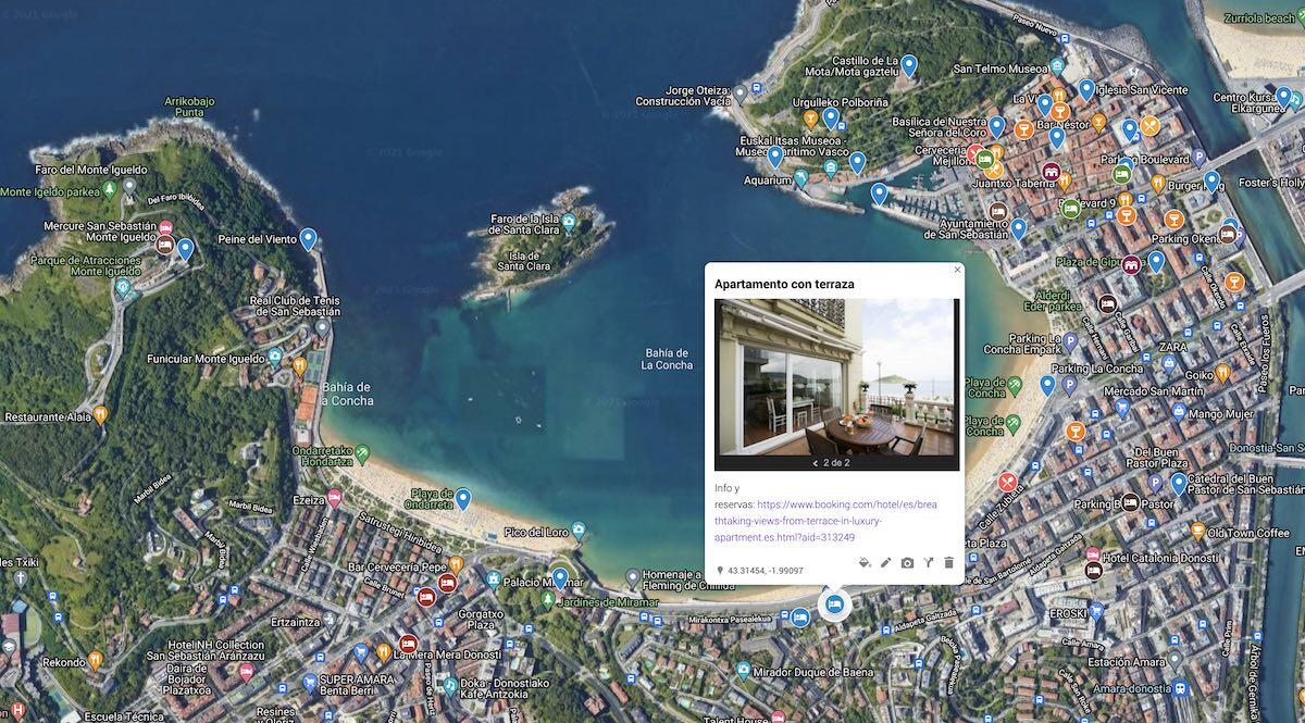 Ubicación de Apartamento con terraza a la Concha de San Sebastián