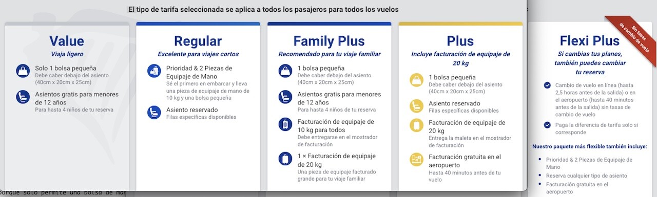 Los cinco tipos de tarifa con Ryanair en 2023