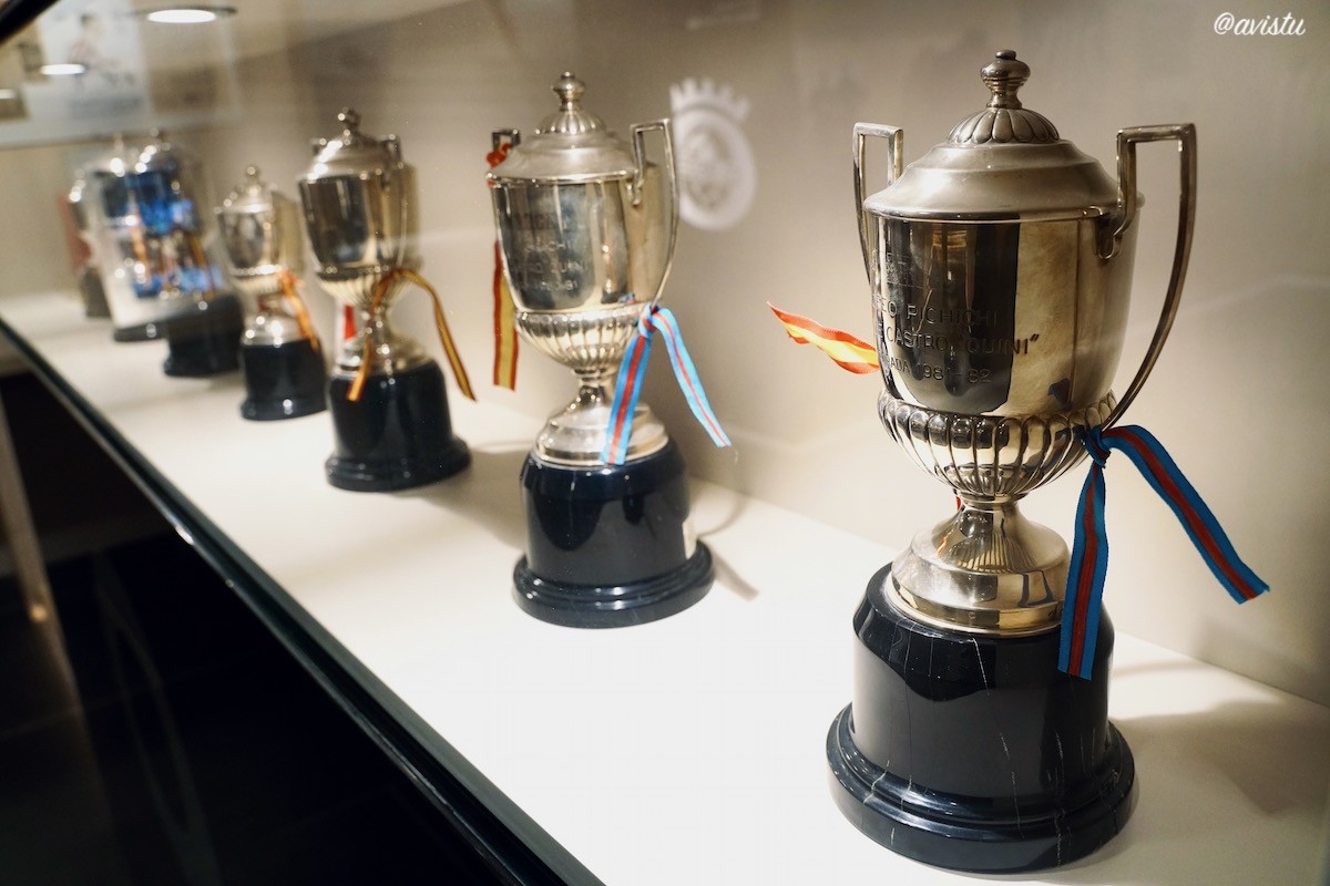 Trofeos en el Espacio Quini, Tour del Estadio El Molinón, Sporting de Gijón, Asturias