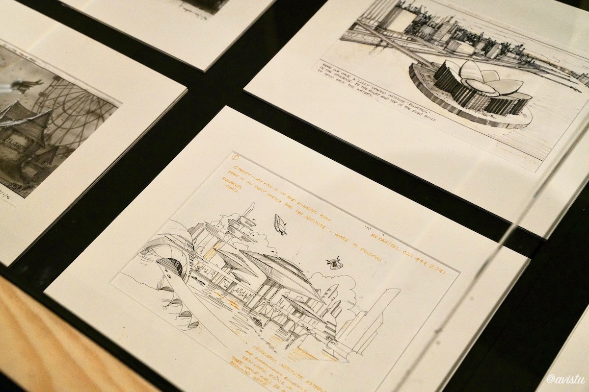 Bocetos de escenarios para Inteligencia Artificial, Exposición Stanley Kubrick en Madrid