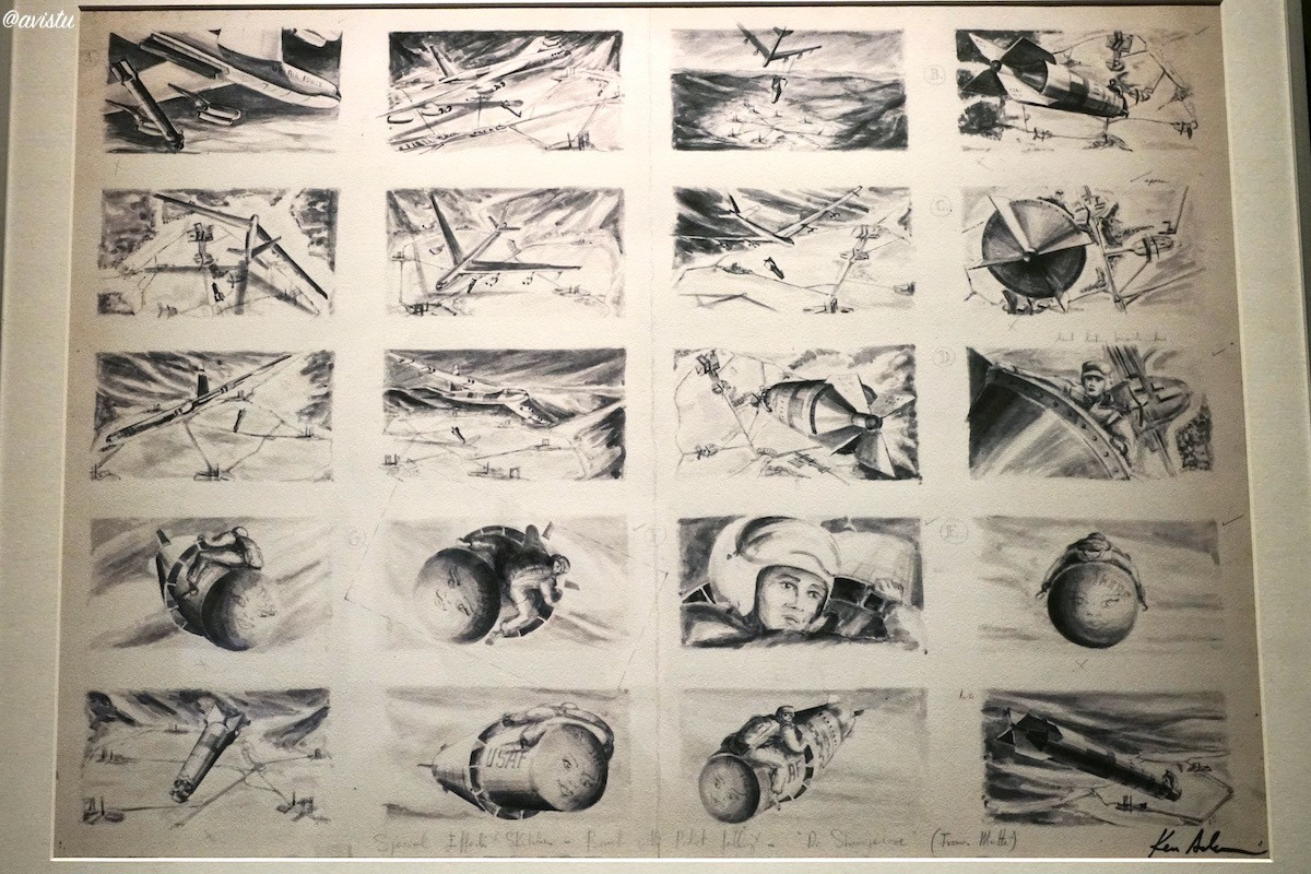 Concepto de escena en la película "Dr Strangelove" en la Exposición Stanley Kubrick en Madrid