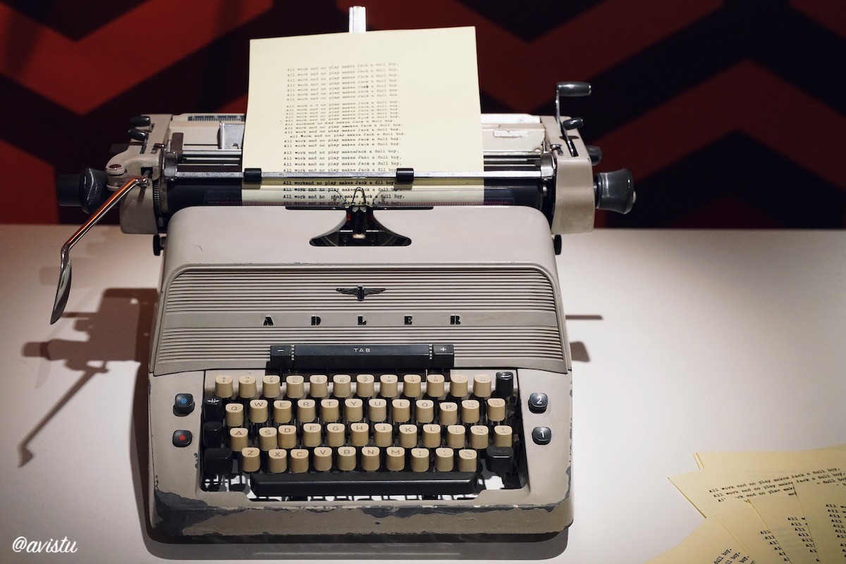 Máquina de escribir de Jack Torrance en El Resplandor, Exposición Stanley Kubrick en Madrid