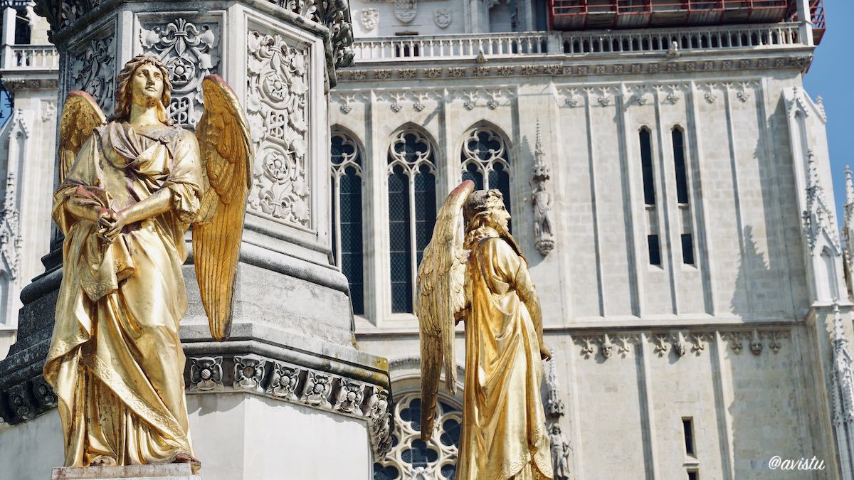 Detalle de la Catedral de Zagreb y el Monumento a la Virgen María [(c) Foto: @avistu]