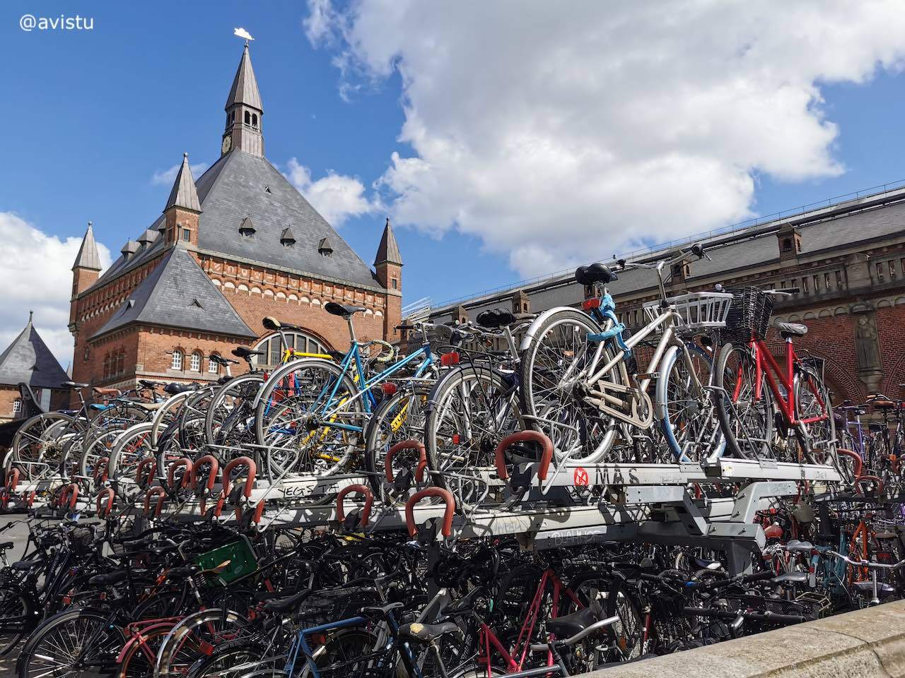 Aparcamiento de bicicletas en la Estación Central de Copenhague