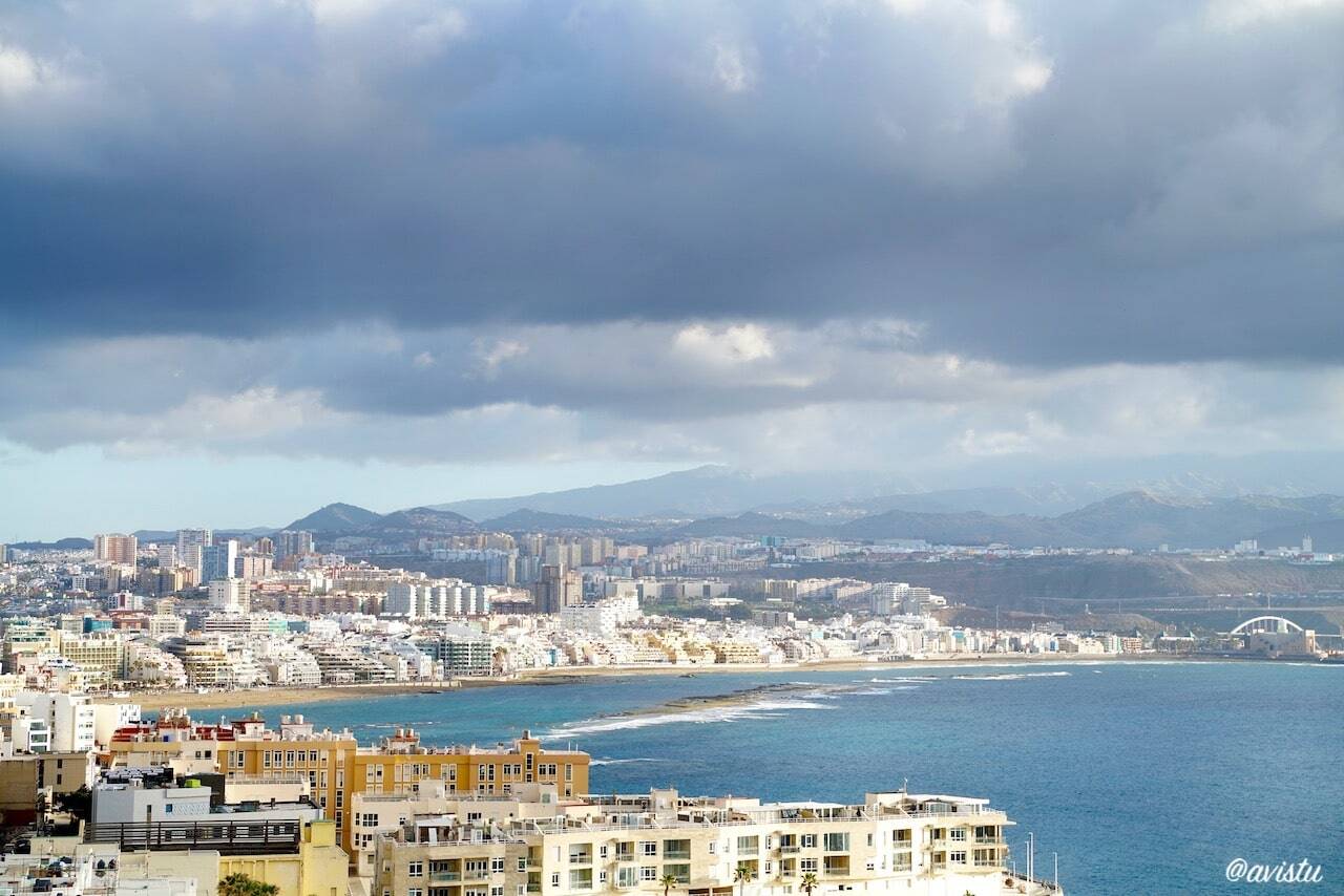 Las Palmas de Gran Canaria desde la Carretera de Las Coloradas en La Isleta