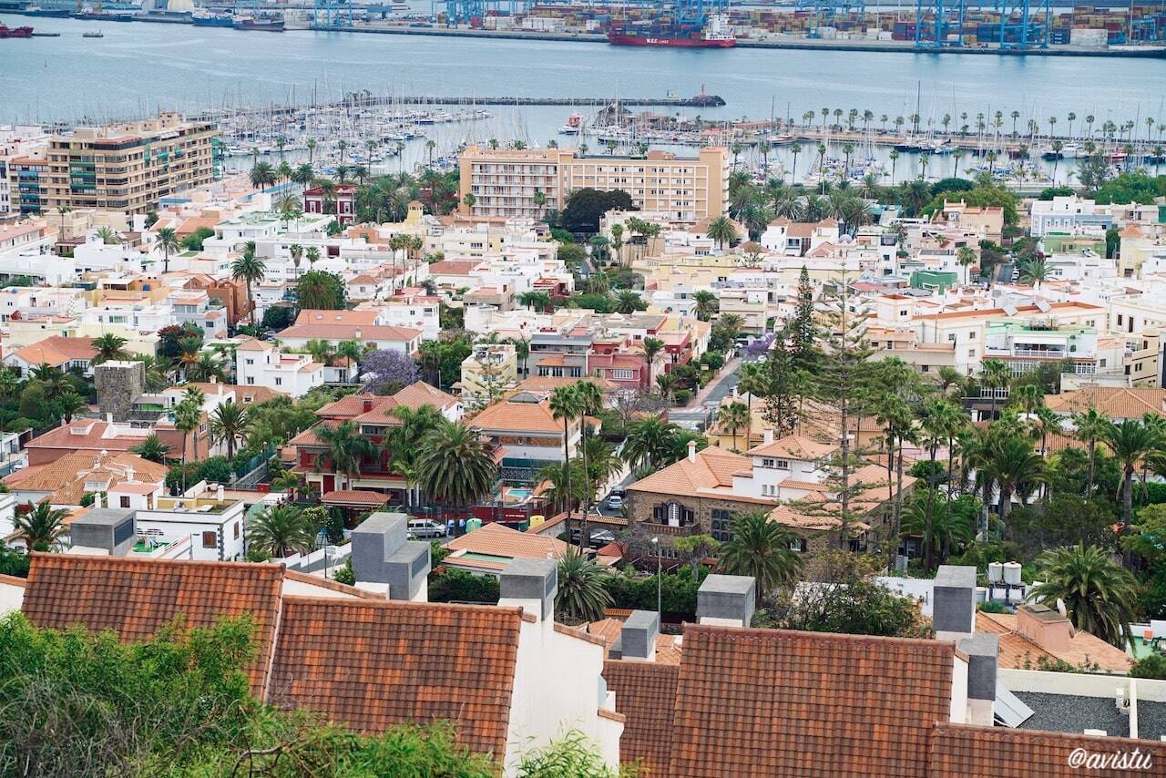 El Barrio Inglés y Ciudad Jardín en Las Palmas desde el Mirador del Paseo de La Cornisa
