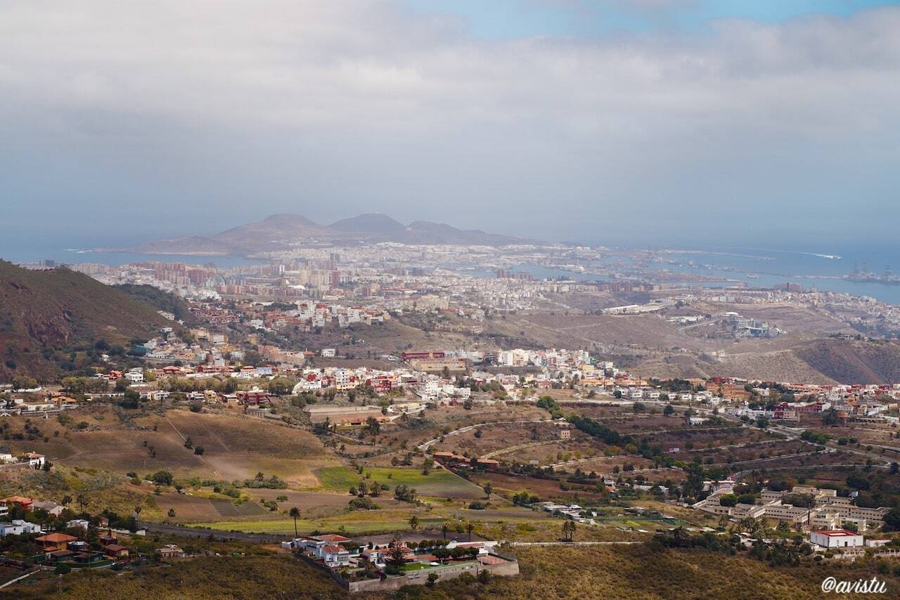 Las Palmas de Gran Canaria desde el Mirador del Pico Bandama