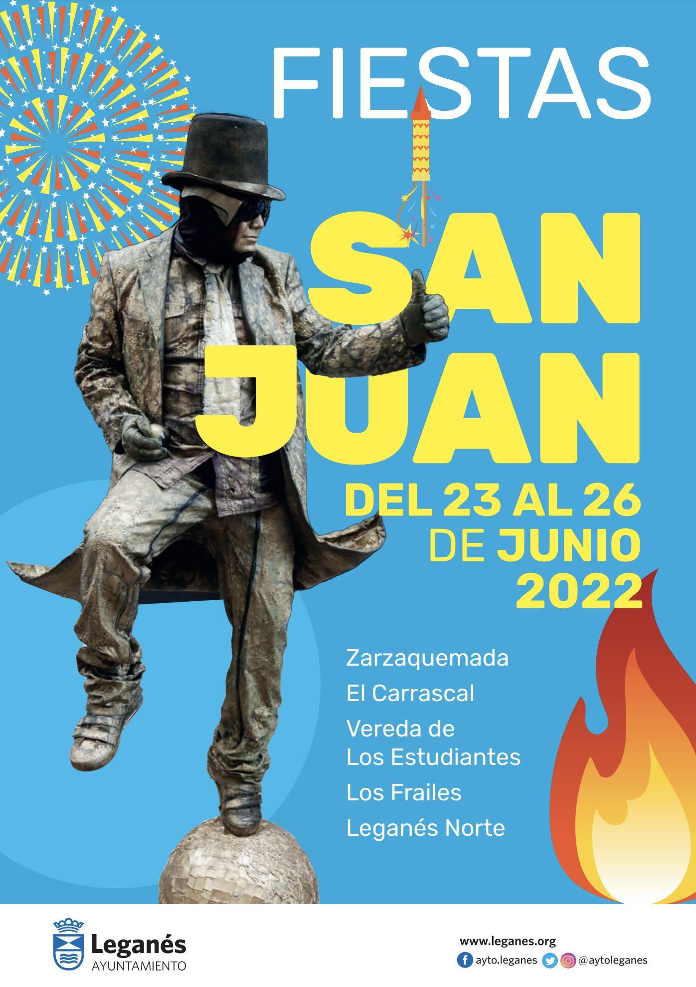Cartel Fiestas de San Juan Leganés 2022