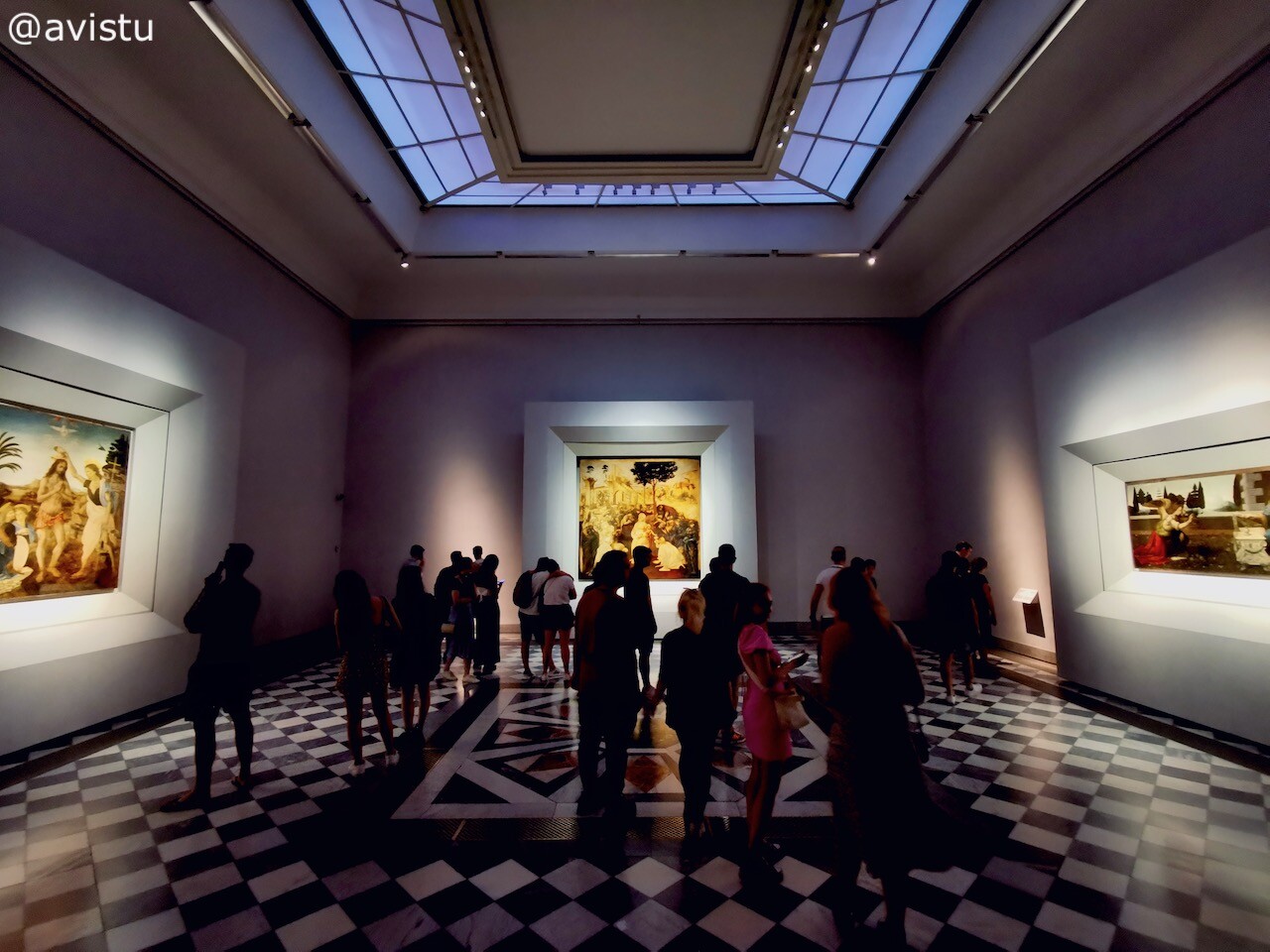 Una de las salas dedicadas a Leonardo Da Vinci en la Galería Uffizi de Florencia [(c)Foto: @avistu]