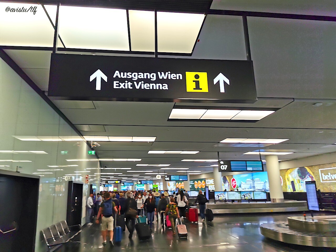 Zona de recogida de equipajes en el Aeropuerto de Viena [(c) Foto: @avistu]