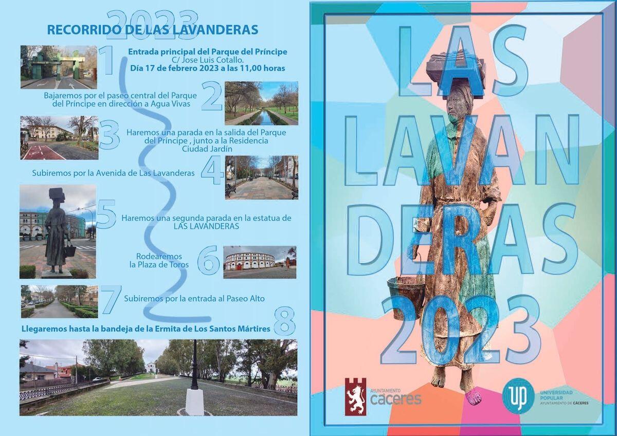 Cartel y Recorrido de Las Lavanderas en Cáceres Carnaval 2023