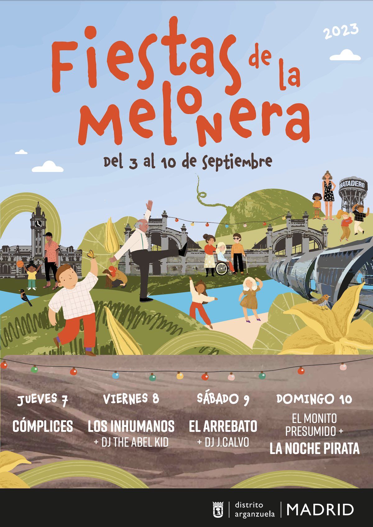 Cartel de las Fiestas de la Melonera 2023, Arganzuela, Madrid