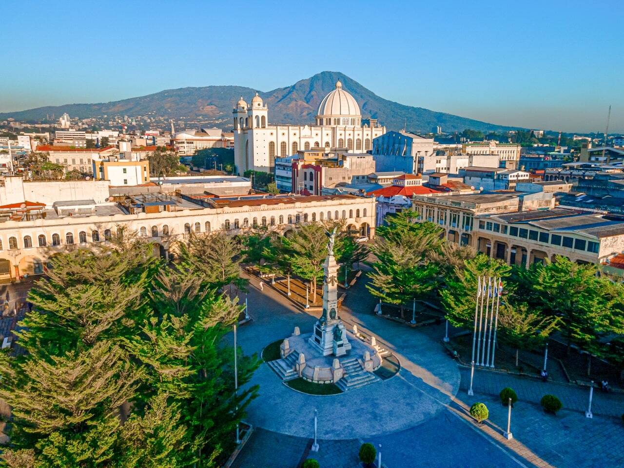 Vista aérea centro histórico El Salvador