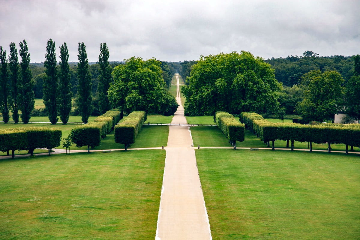 Los jardines frente al Château de Chambord 