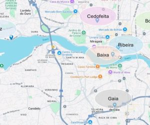 mapa de los barrios de Oporto