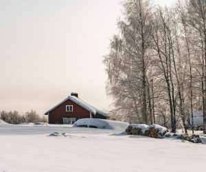 Paisaje invernal en Finlandia
