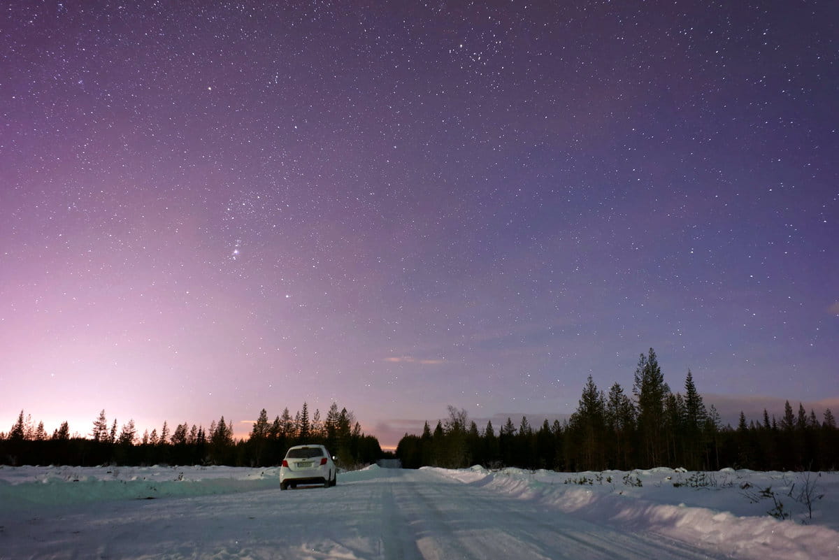 Un cielo estrellado en Laponia, Finlandia