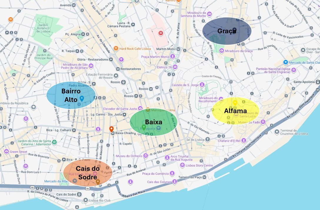 Mapa de Lisboa por barrios