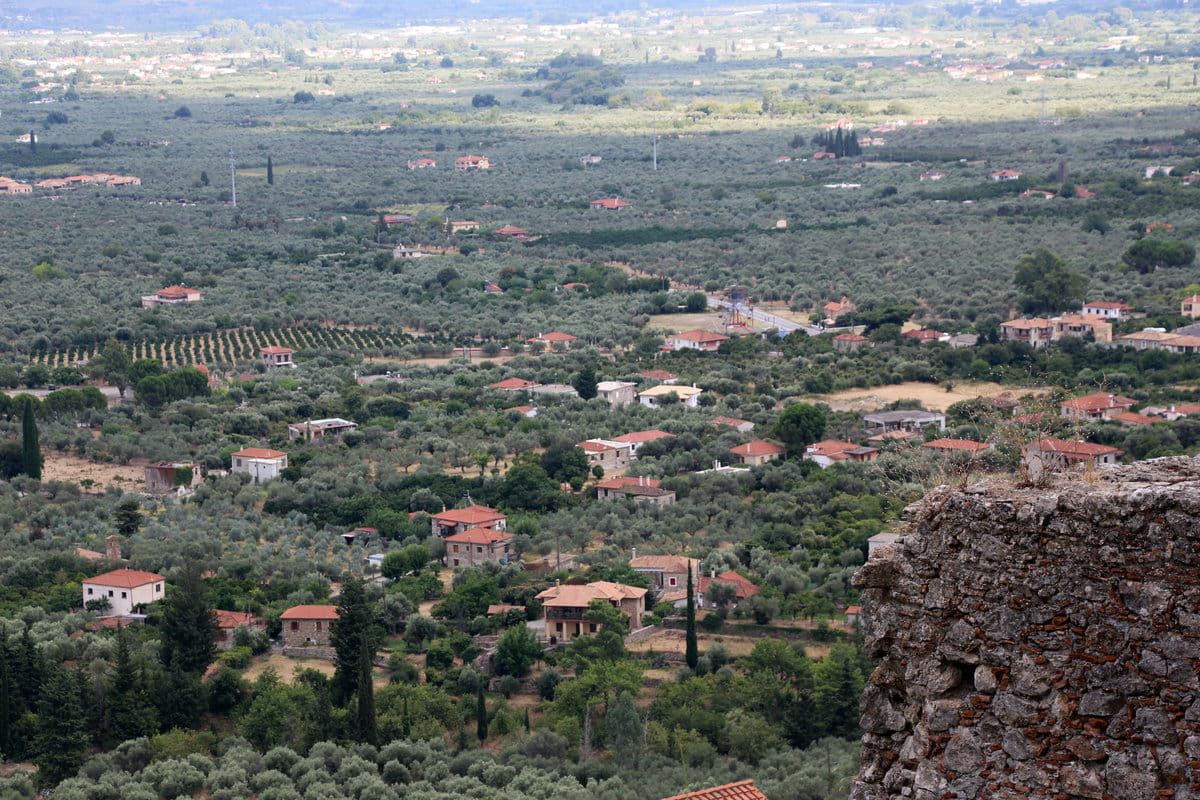 Las vistas sobre el valle de Esparta son uno de los grandes atractivos de Mistrá