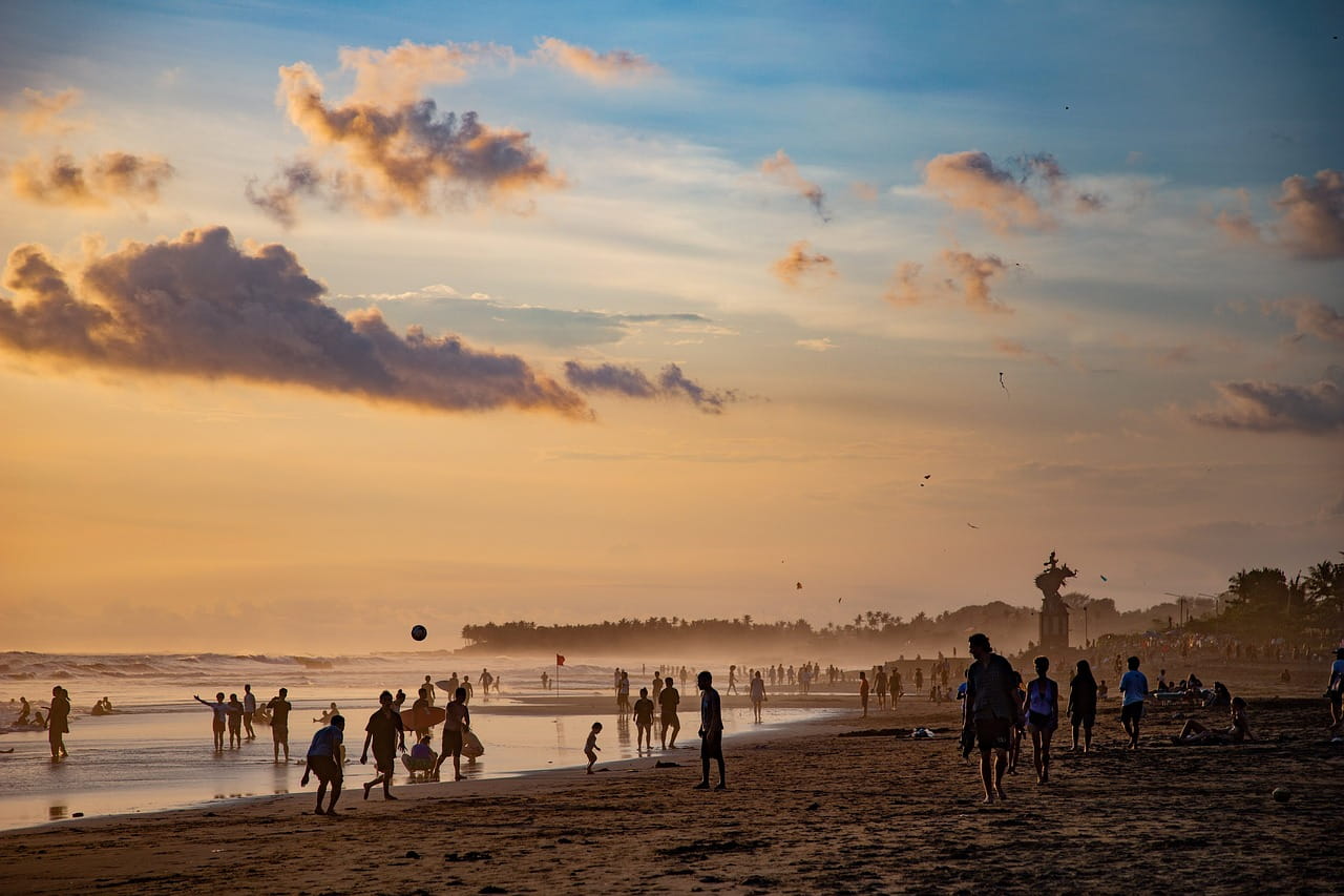 playa atardecer